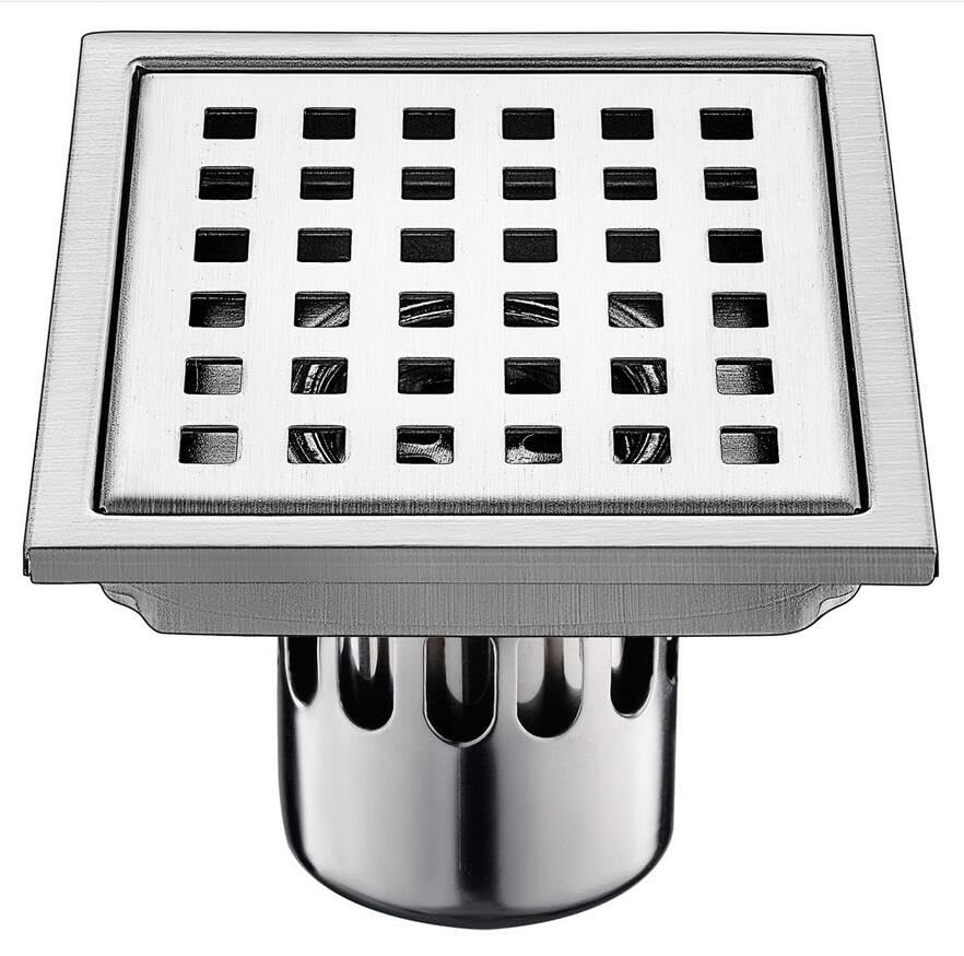 Tapa para el desagüe de la Ducha, Escurridor de Flujo Grande Acero Inoxidable con Drenaje Piso Rejilla Simple 15 * cm | 18f 15x15cm