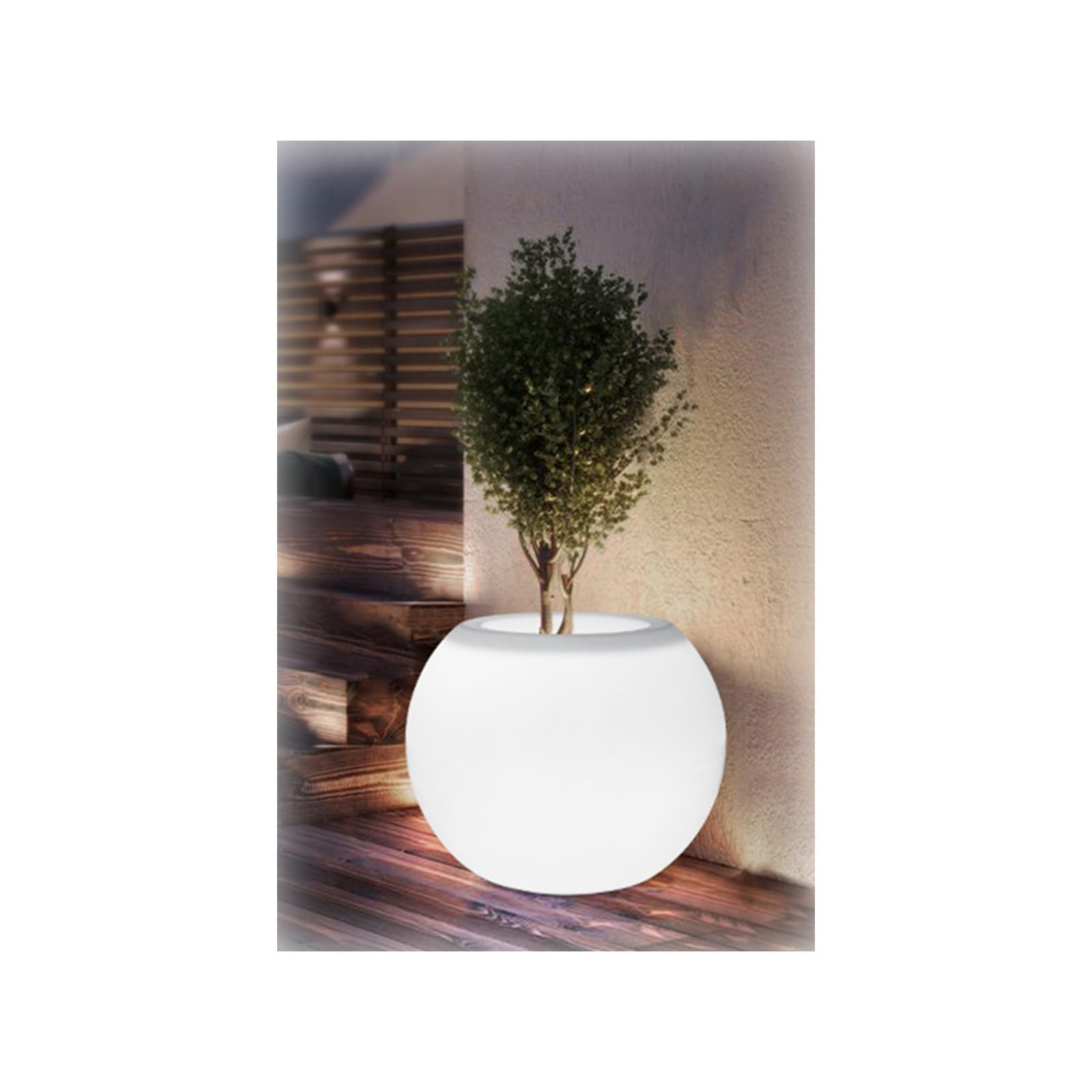 Générique Pot de Fleur LED Rechargeable avec Télécommande – Pot Lumineux Étanche 16 Couleurs pour Intérieur Extérieur, Déco Jardin Balcon Terrasse, Alternative au Pot Solaire,One Size,White