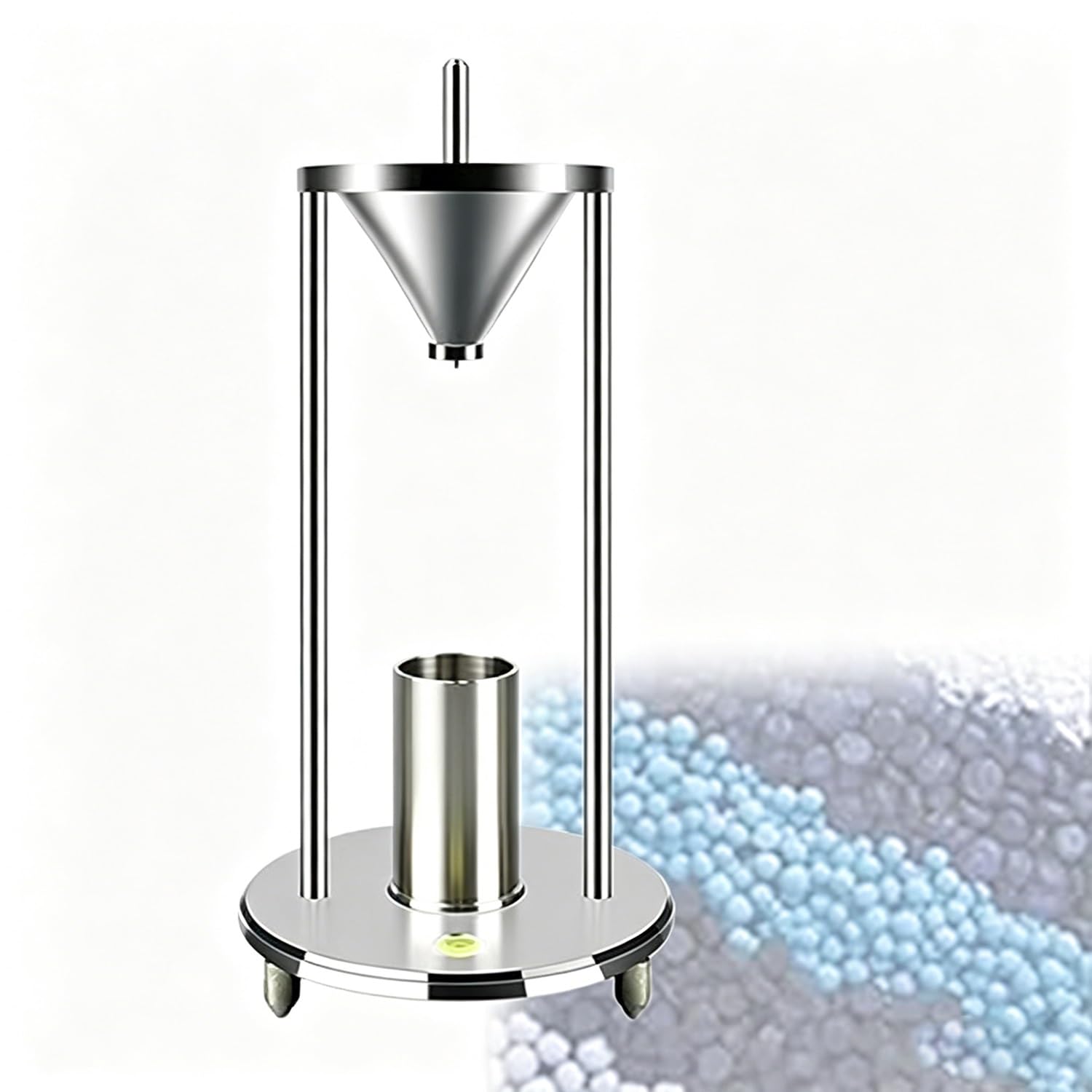 Lejkowy Miernik Gęstości 12,7 Mm, Naturalny Miernik Gęstości Proszków Ze Stali Nierdzewnej, Stożek 60°, Cylinder Miarowy 100 ML Do Stopów Metali, Proszków Tlenkowych, Gleby I Cementu