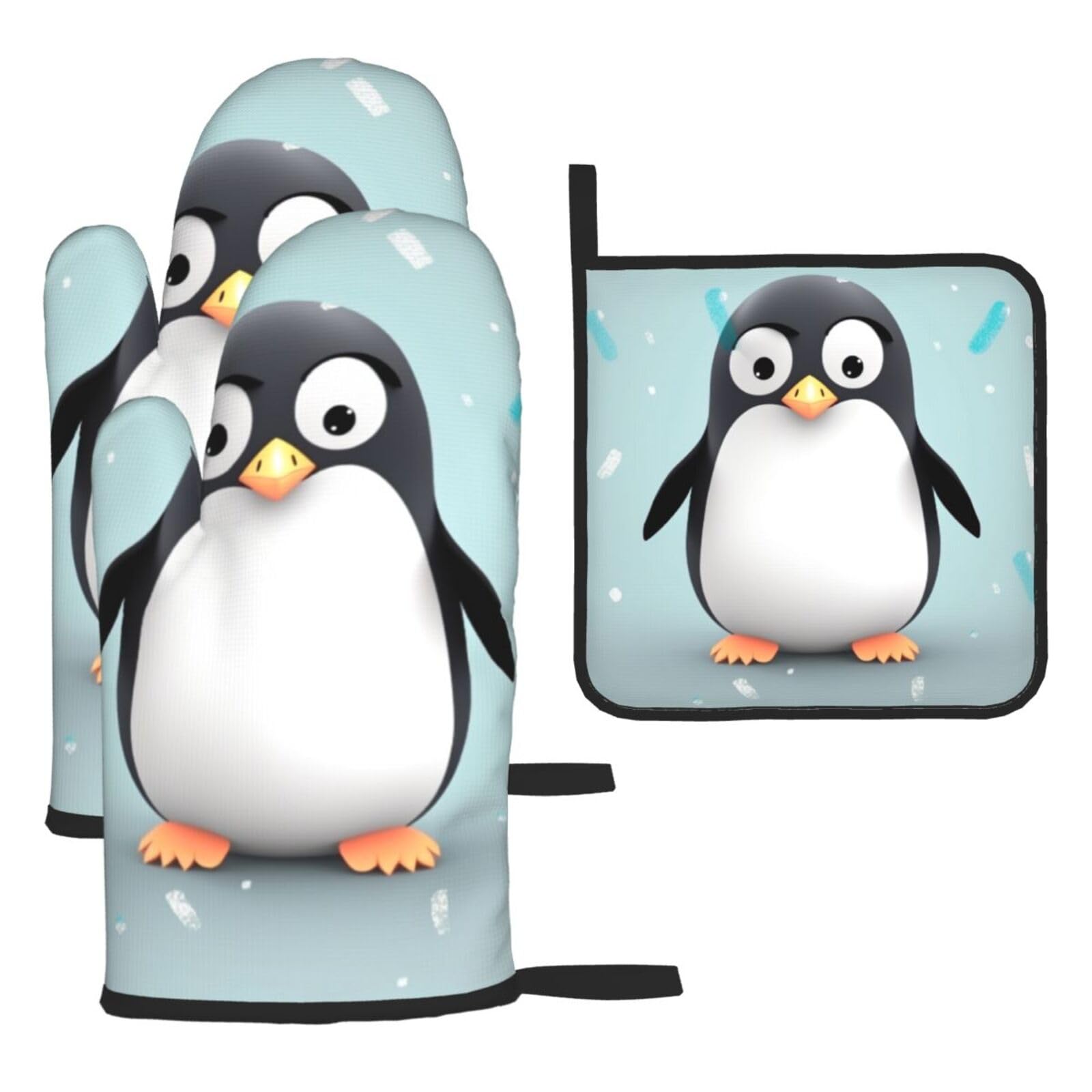 Maniques pingouin anti-brûlure imperméables pour cuisiner l'esprit tranquille