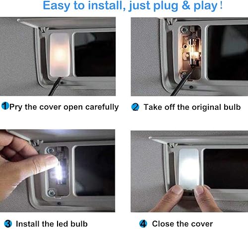 Miniatura 7 de 6 bombillas LED 6614F Festoon de 1.102 in 1.142 in para automóvil, extremadamente brillantes 9-SMD 4014 chips 6641 6612F, apto para luces de espejo