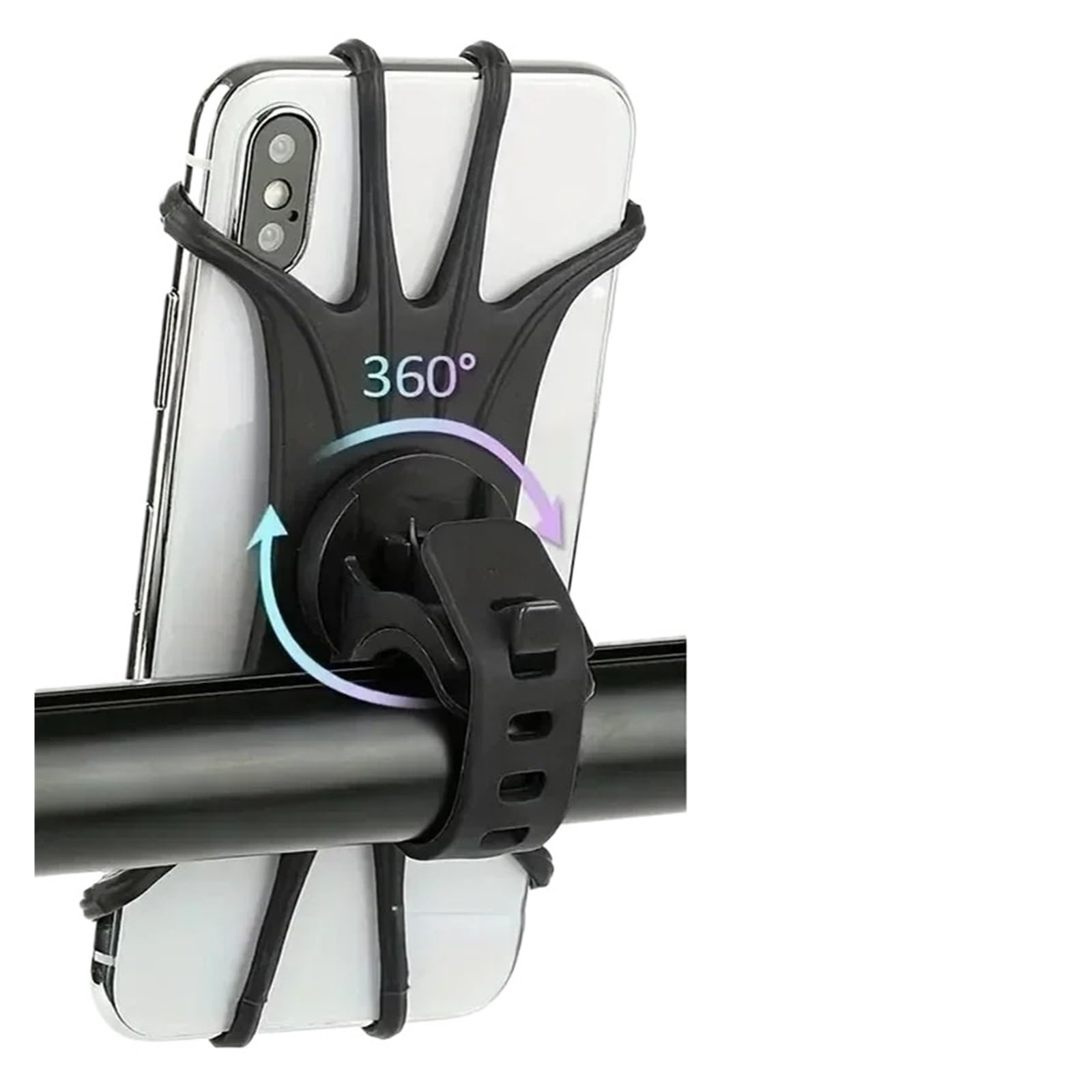 Support téléphone moto fixation silicone sécurisée extensible 360 - 2