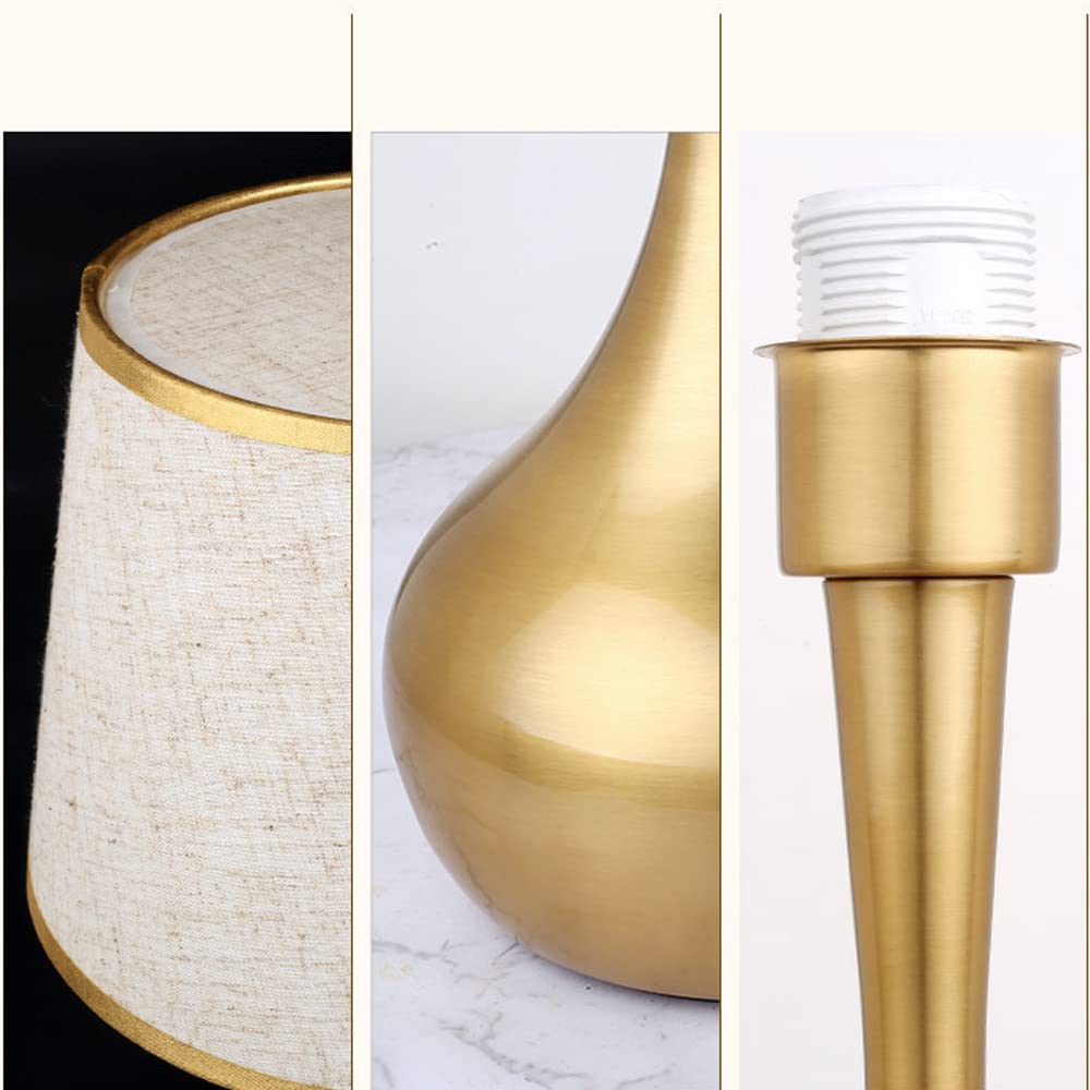 Lampada Da Tavolo Con Paralume In Vetro E Base Oro - Luce Calda, Interruttore Sul Cavo, Per Camera E Soggiorno