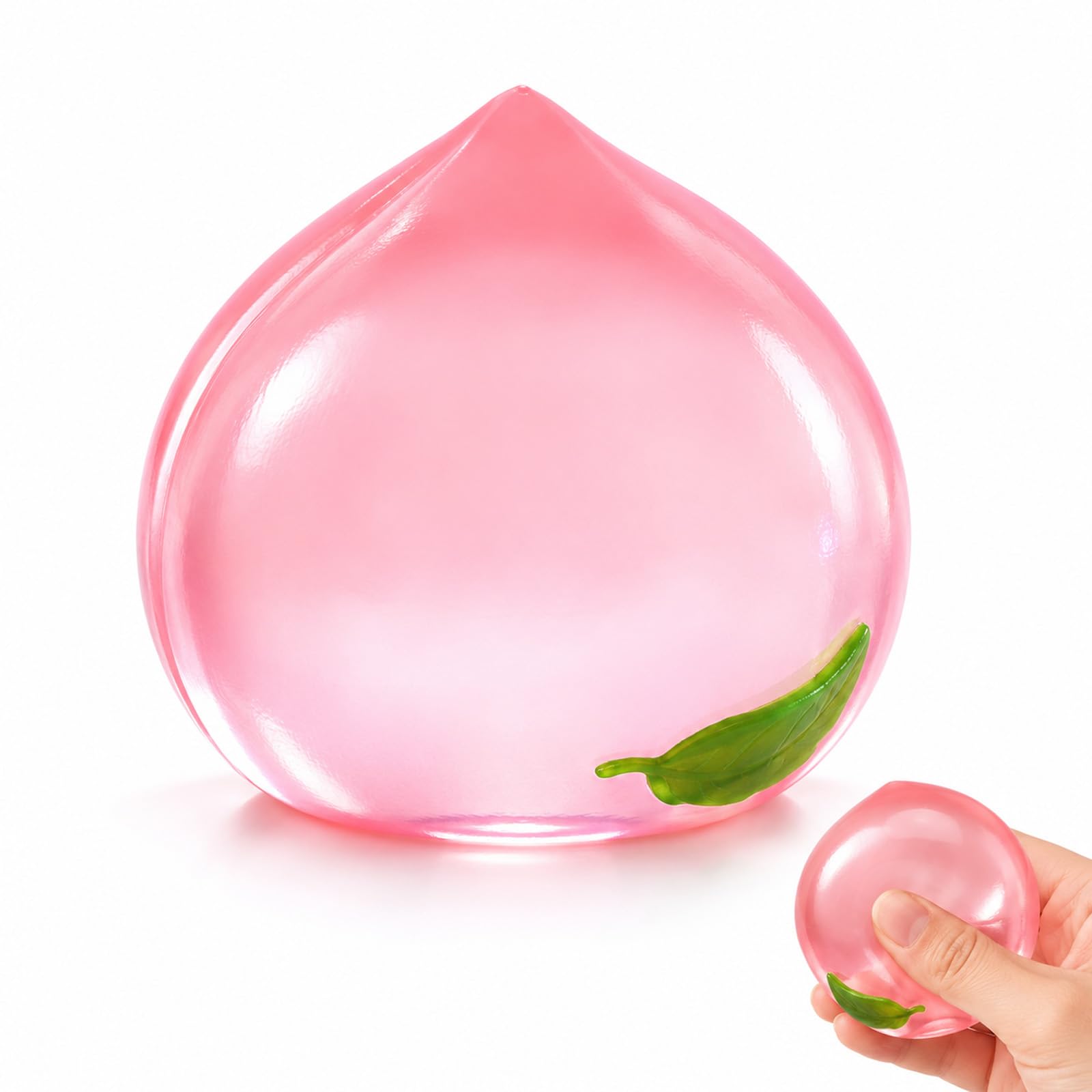 Squishy Peach, Crystal Fruit Ornament, Realistic Fruit Shaped Decor, Suitable for Home Office Interior Layout, Ideal for Decor Collectors and Desktop Ornament Enthusiasts