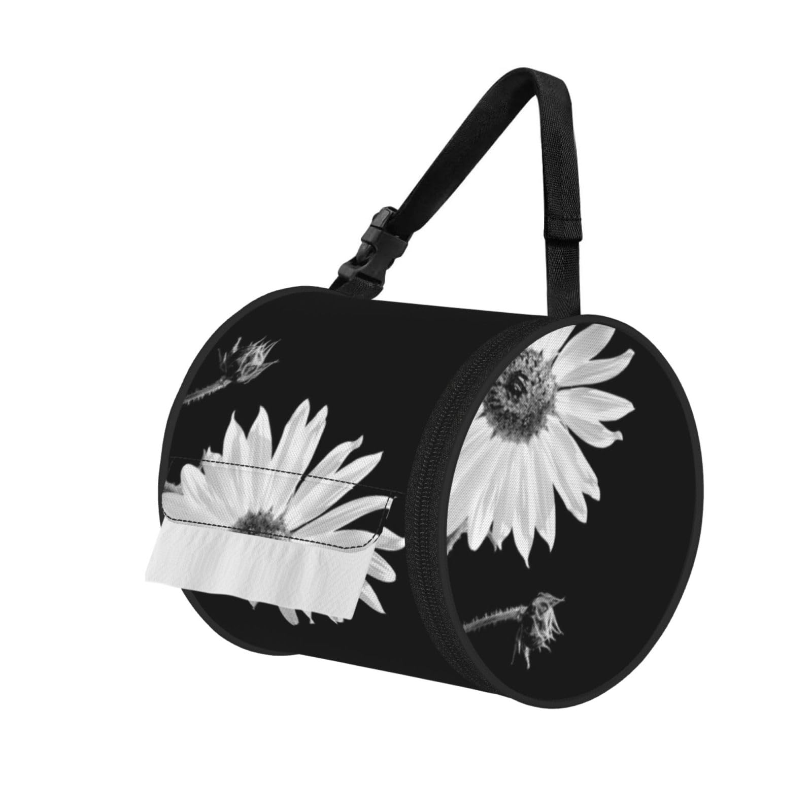 Sunflower Print Hanging Toilet Paper Holder Camping Paper Towel Holder Portable Car Roll Paper Storage Bag With Adjustable Strap Suitable For Bathroom,Kitchen