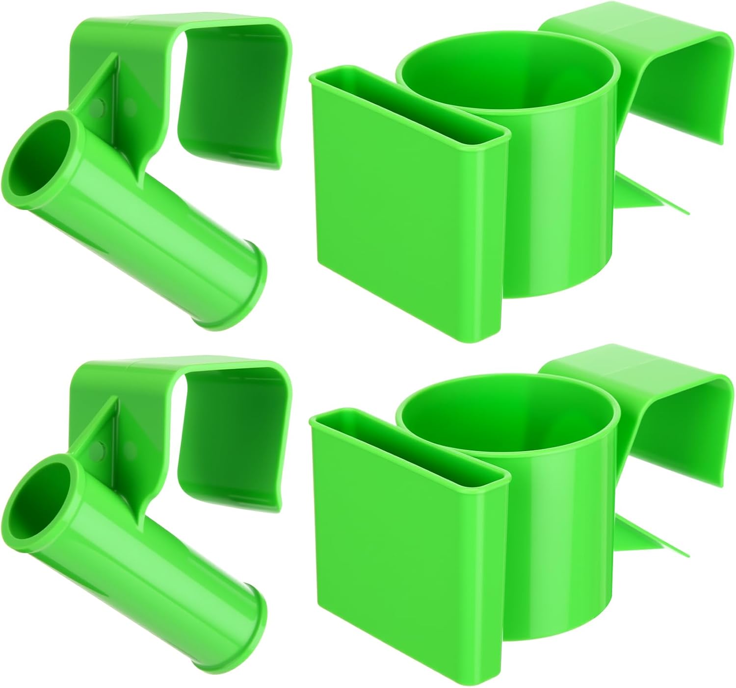 Moxweyeni 4 Pcs Ice Fishing Sled and Bucket Phone, Drink, and Tool Holder Bucket Rod Holder for Sleds and Buckets