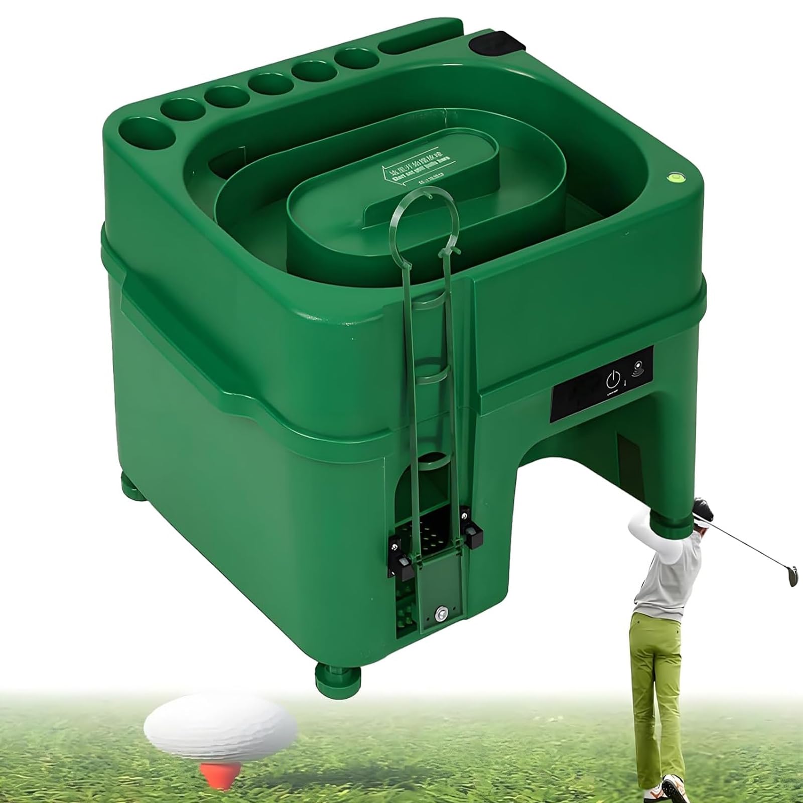 Wo Lai Gou Golf Launch Monitor With Automatic Ball Dispenser And Swing Trainer, Induction Ball Dispenser, Tee-up Machine With Phone Holder For Indoor And Outdoor Practice