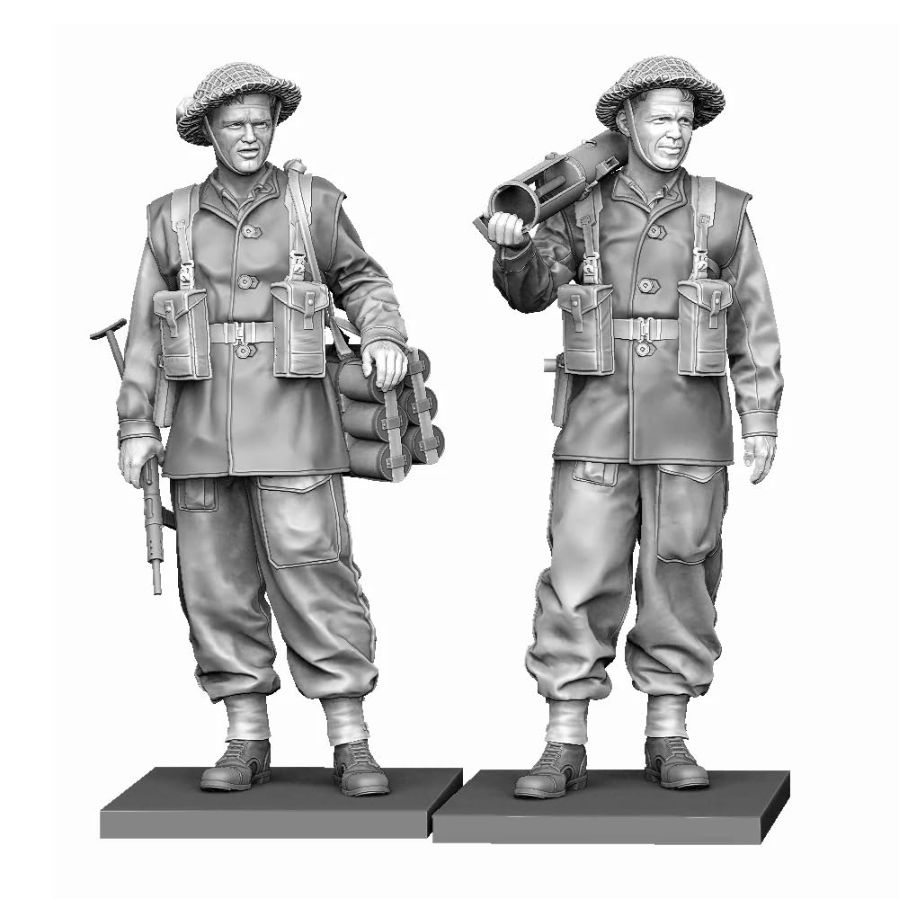 1/35 WW2 British PIAT Infantry Team Resin Figure Set, Unassembled and Unpainted Model Kit
