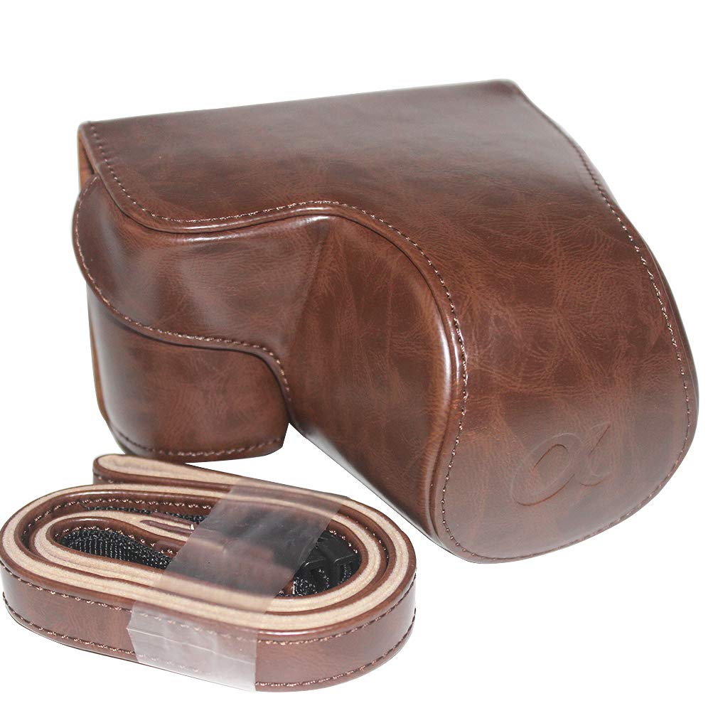 First2savvv Full Body Precise Fit PU Leather Digital Camera case Bag Cover for Sony Alpha ILCE A6400 16-50mm Lens BDL-A6100-Dark Brown