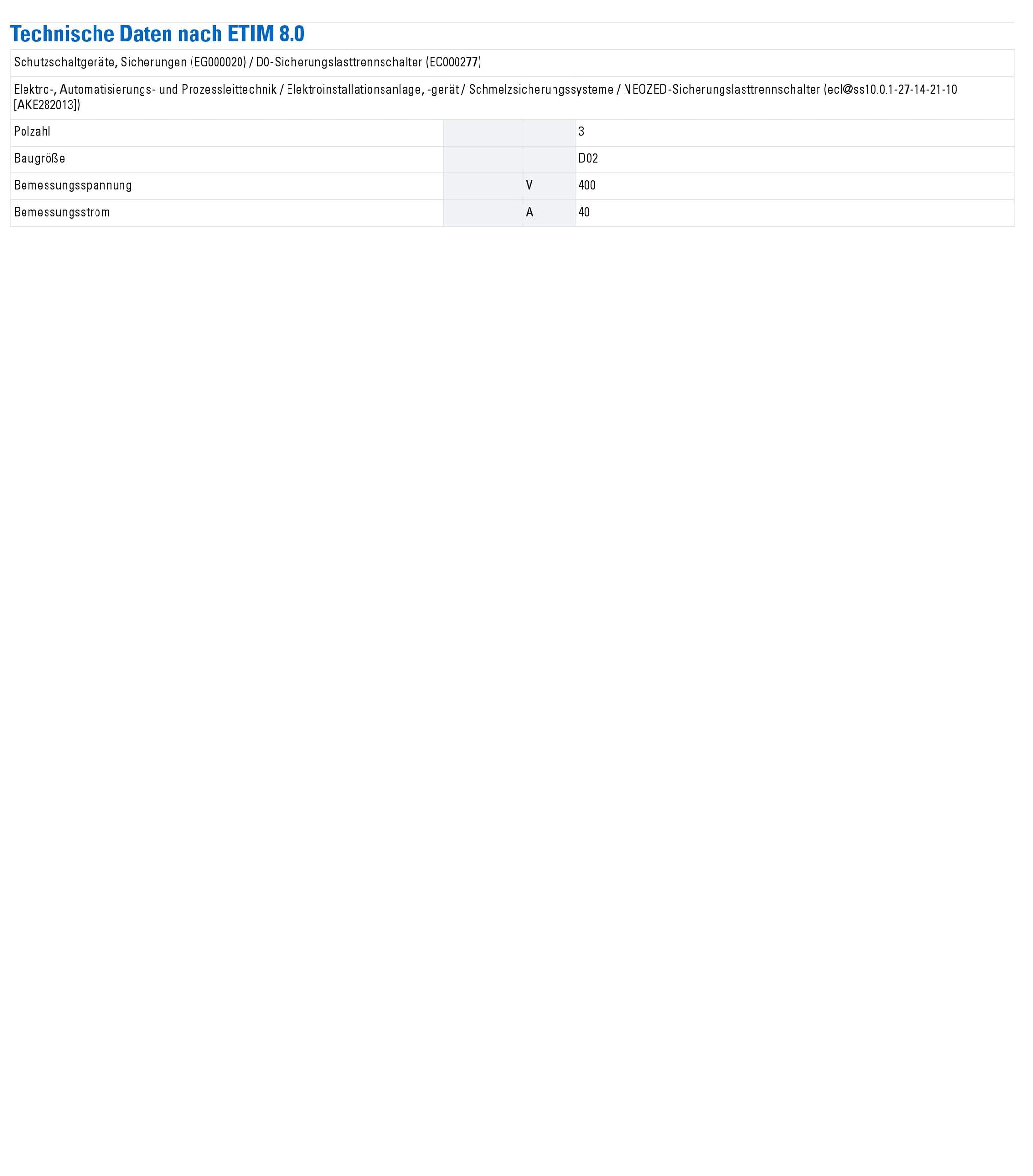 Eaton Z-SLS/CEK40/3 Sicherungslasttrennschalter 40A 400V 3P 3-polig Sicherungs-Lasttrennschalter (150687)