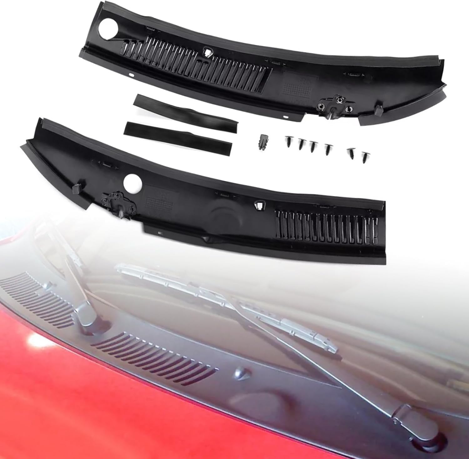 Artudatech Windshield Wiper Window Cowl Panel Grille RH & LH For Ford Mustang 1999-2004 For Ford Mustang SVT Cobra, For Coupe/For Convertible 1999-2001