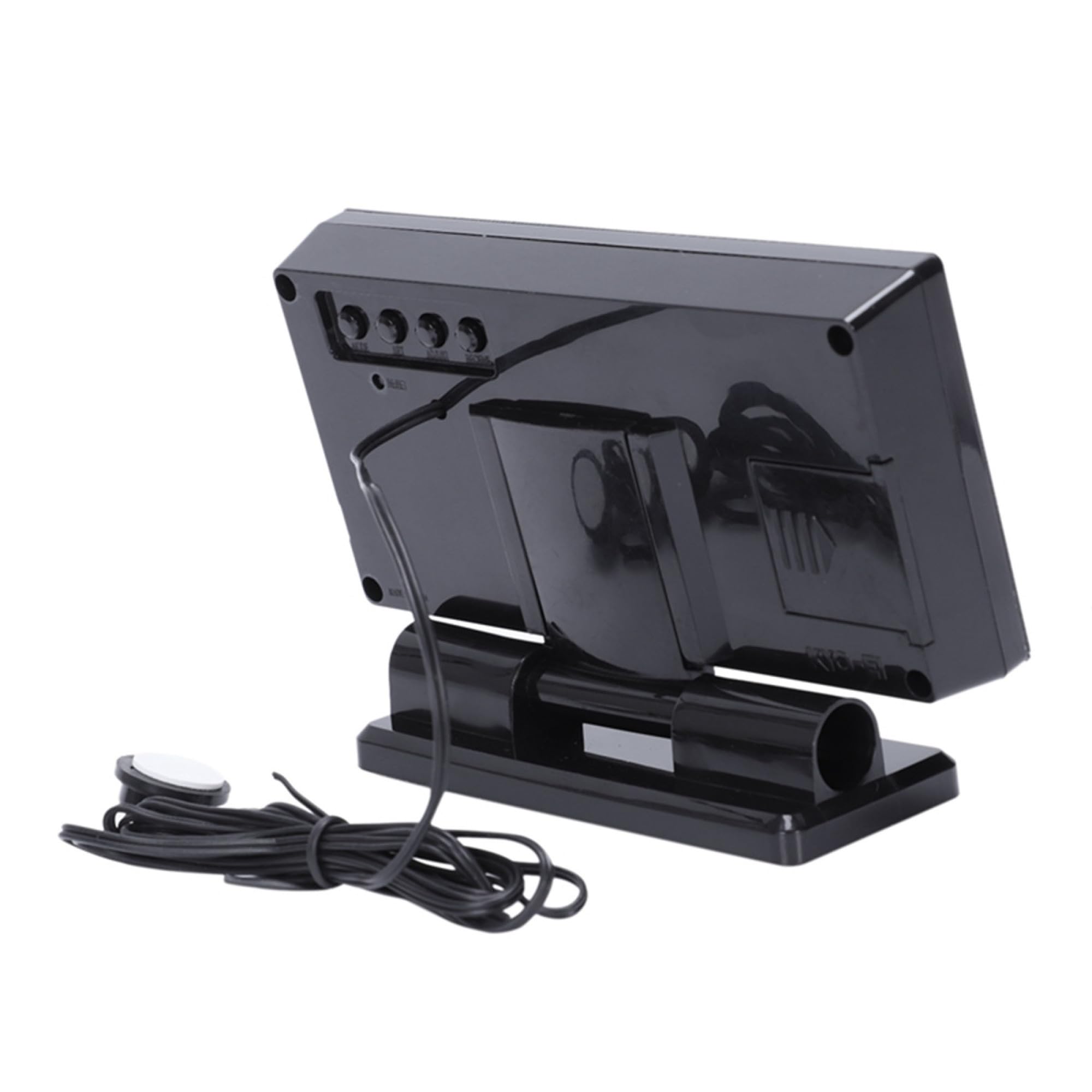 Riloer Car LCD Digital Multifunctional Clock 12V/24V Thermometer Hygrometer Weather Forecast Temperature Alarm 4 in 1 with 1.5m Cable