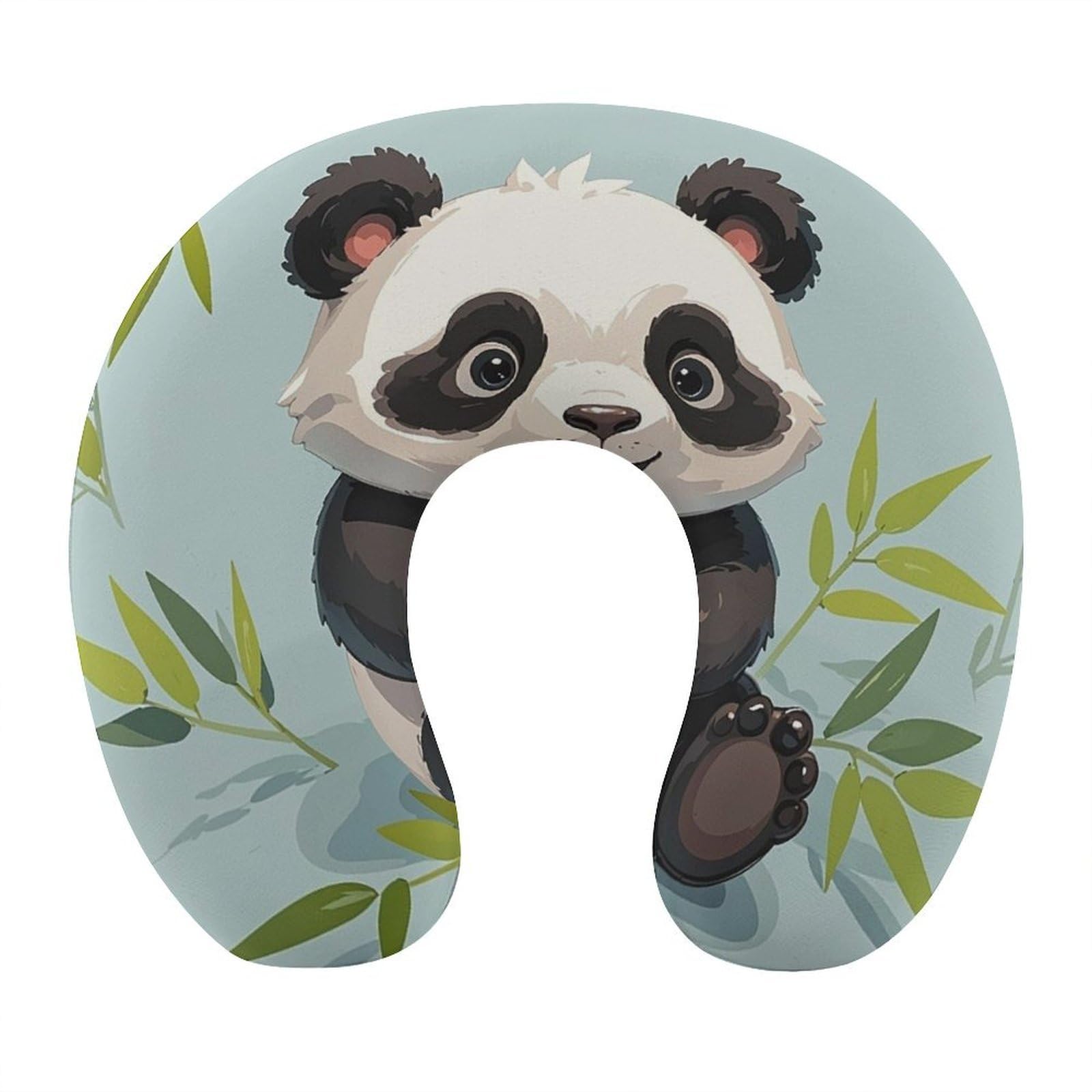 FekiLoot Panda Travel Pillow U Shaped Neck Pillow Comfortable Memory Foam Pillow Portable Soft Headrest Lightweight Neck and Head Support for Planes Trains Self-Driving Cars