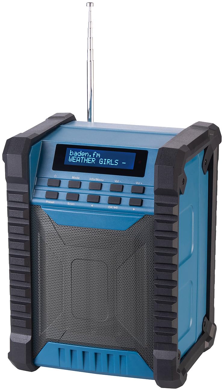 auvisio Outdoor Radio: Digitales DAB+/FM-Baustellenradio, Bluetooth, 80 Watt, IP54, Akku (Bauradio, Werkstattradio, PC)