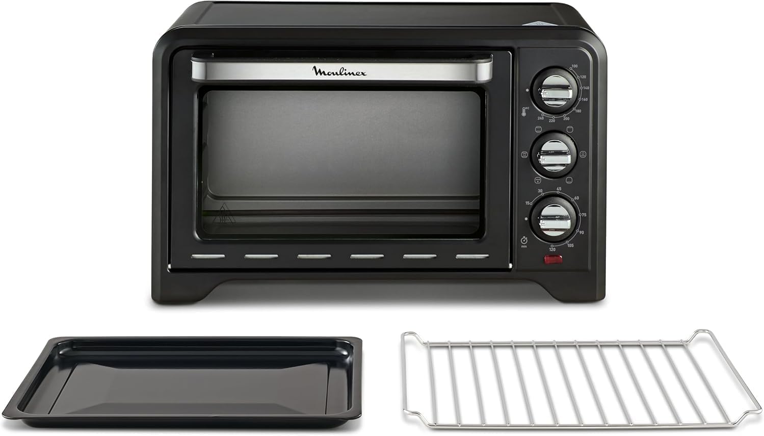 Moulinex Optimo, Convection Oven, Capacity 19L, 6 Cooking Modes | Thermostat up to 240ºC, Timer up to 120 min, Baking Tray and Reversible Grates, Compact, OX4448