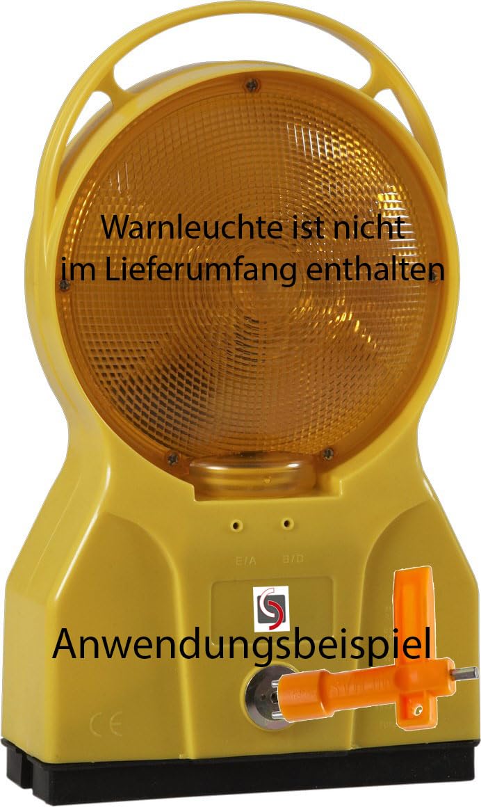 UvV 2 Stück Set WEMAS Lampenschlüssel orange für Warnleuchten, Bakenleuchten oder Baustellenlaternen