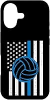 Vista 1 de US Flag Blue Line Volleyball Vintage Patriotic Police Cop Case for iPhone 17