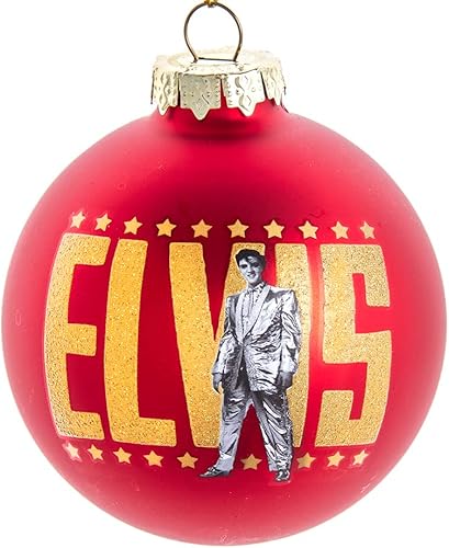 Kurt Adler Elvis Presley - Adorno de bola de cristal rojo (3.150 in)