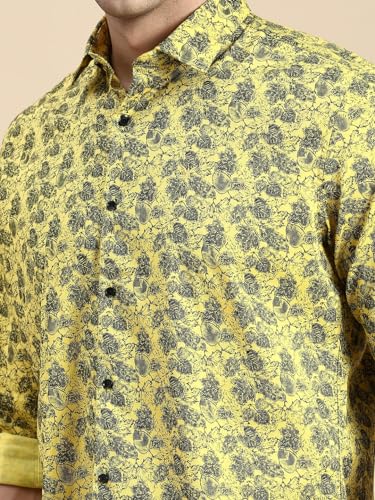 Image of SHOWOFFFF Men Printed Casual Shirt | Spread Collar Full Sleeves Cotton Shirt for Mens | Slim Fit Regular Length Shirt for Men's