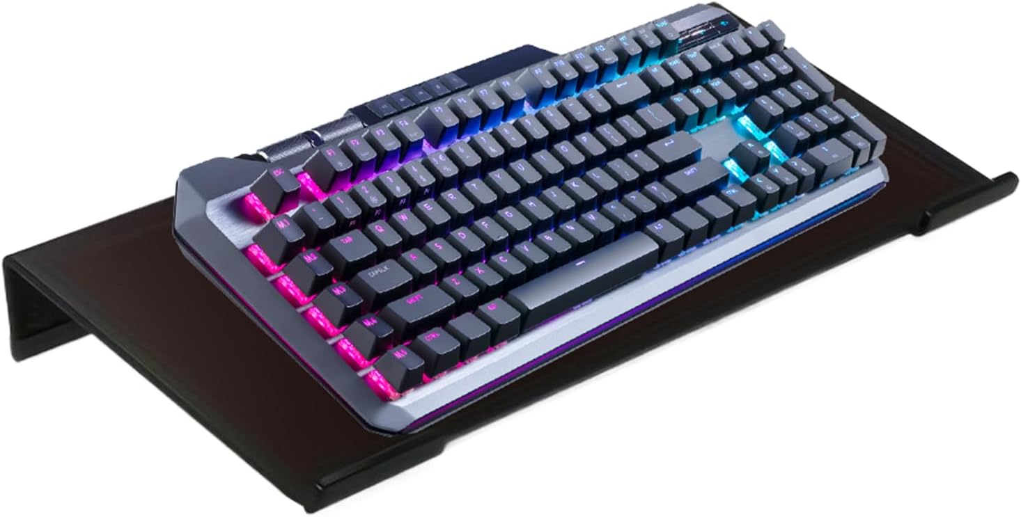 Keyboard Holder - Ergonomic Tilted Riser, Clear PC Stand, Typing Typing Accessory, Home Study Room, Reception Cubicle Device, Laptop Programmer Setup, Acrylic Gaming Desktop