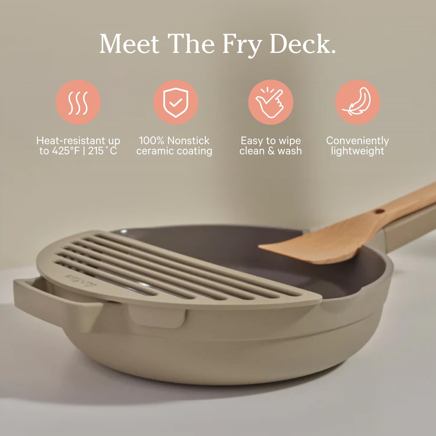 Our Place Fry Deck - Nonstick Ceramic Coated Frying Accessory for Always Pan & Perfect Pot | Lightweight, Heat-Resistant | Includes Cooking Chopsticks | Enhances Frying Experience | Steam