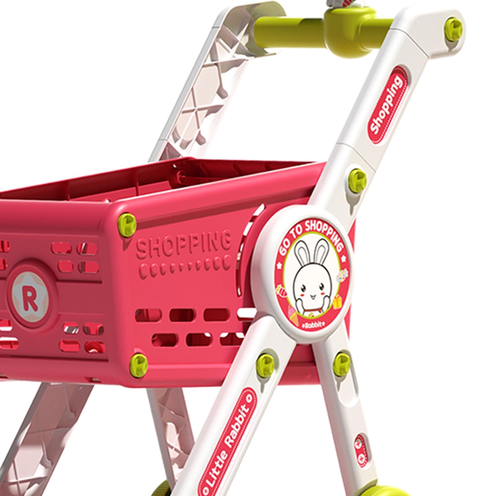 1 Pezzo Carrello della Spesa Giocattolo per Bambini Cestino del Supermercato Accessori Staccabili Struttura Stabile Simulazione Realistica Adatto al G, Solo Carrello
