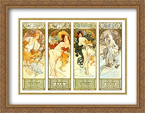 Amazon.com: 4 Seasons 2x Matted 40x28 Large Gold Ornate Framed Art