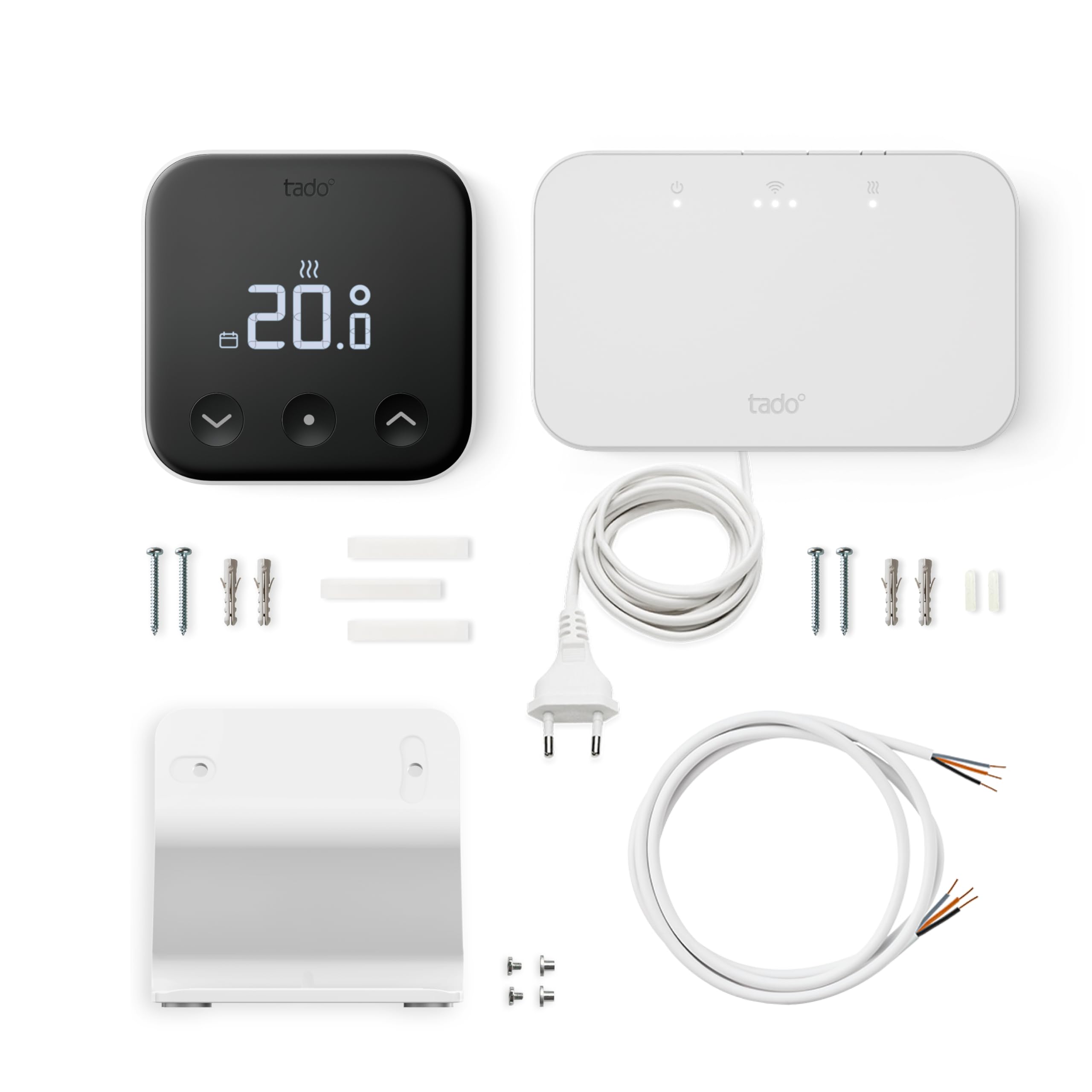 tado° Termostato Intelligente Wireless X – Kit base + supporto Funziona con la maggior parte delle caldaie e pompe di calore (Relè/OpenTherm). Controllo via app e smart speaker.