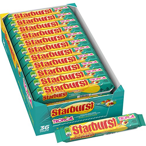 STARBURST Tropical Fruit Chews Candy, 2.07 ounce 36-Count Box