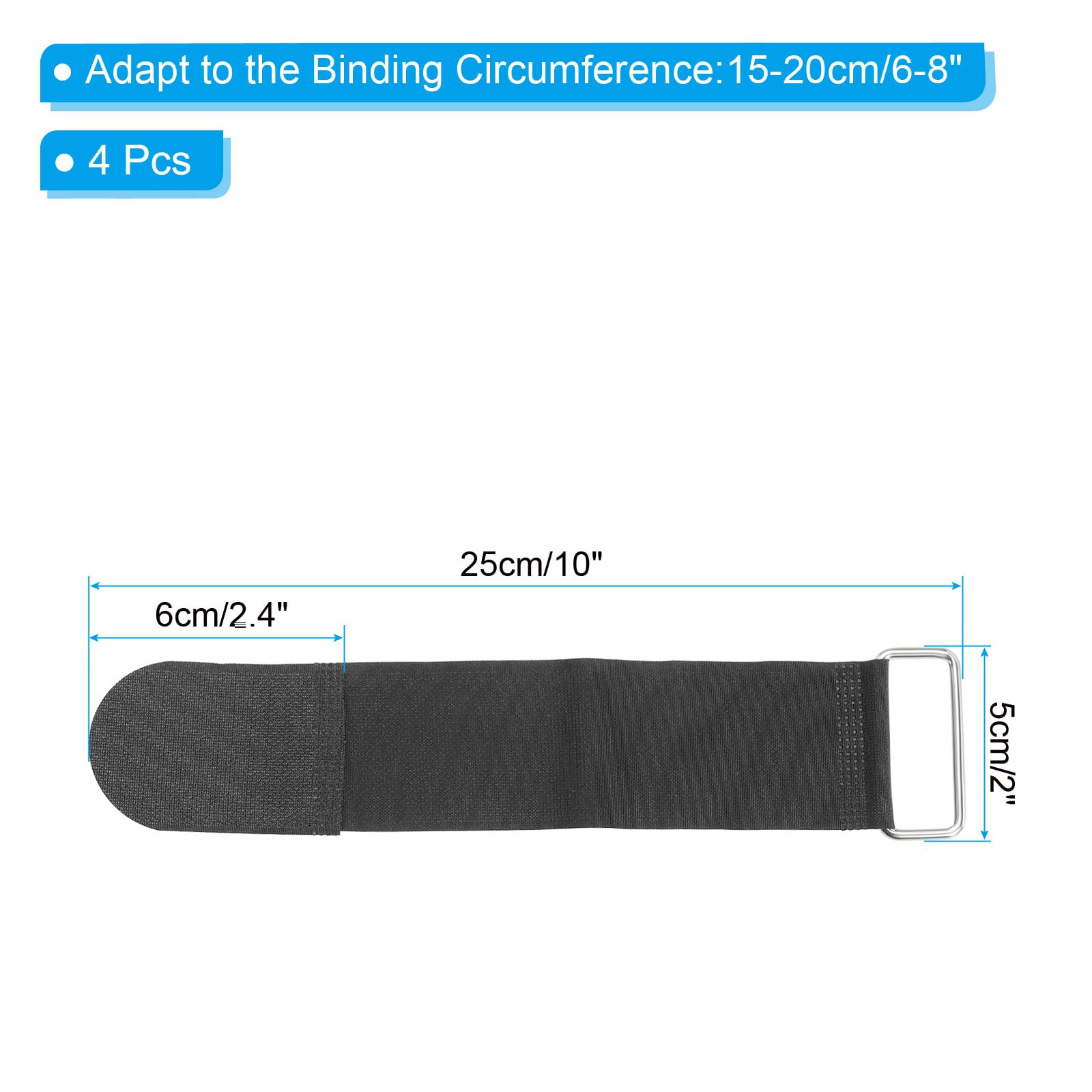 PATIKIL Reusable Cable Ties 10x2inch - Image 2
