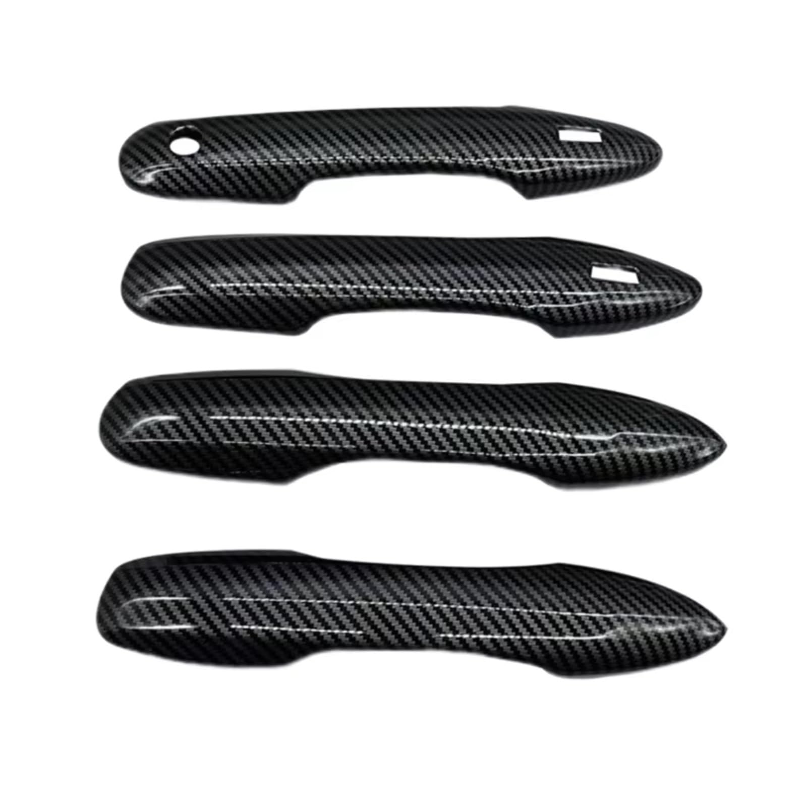 Sywhrev Carbon Fiber Door Handle Protectors Compatible With Toyota For Camry For Hybrid 2018-2023 4 Pcs Abs Anti-Rust Chrome Car Door Handle Cover Exterior Decoration