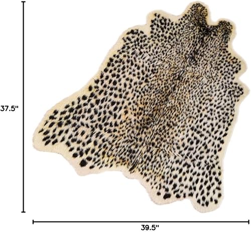 Miniatura 9 de Alfombra de piel de vaca sintética, 41.3 x 31.5 pulgadas, piel de vaca sintética con estampado animal para el hogar, oficina, sala de estar,