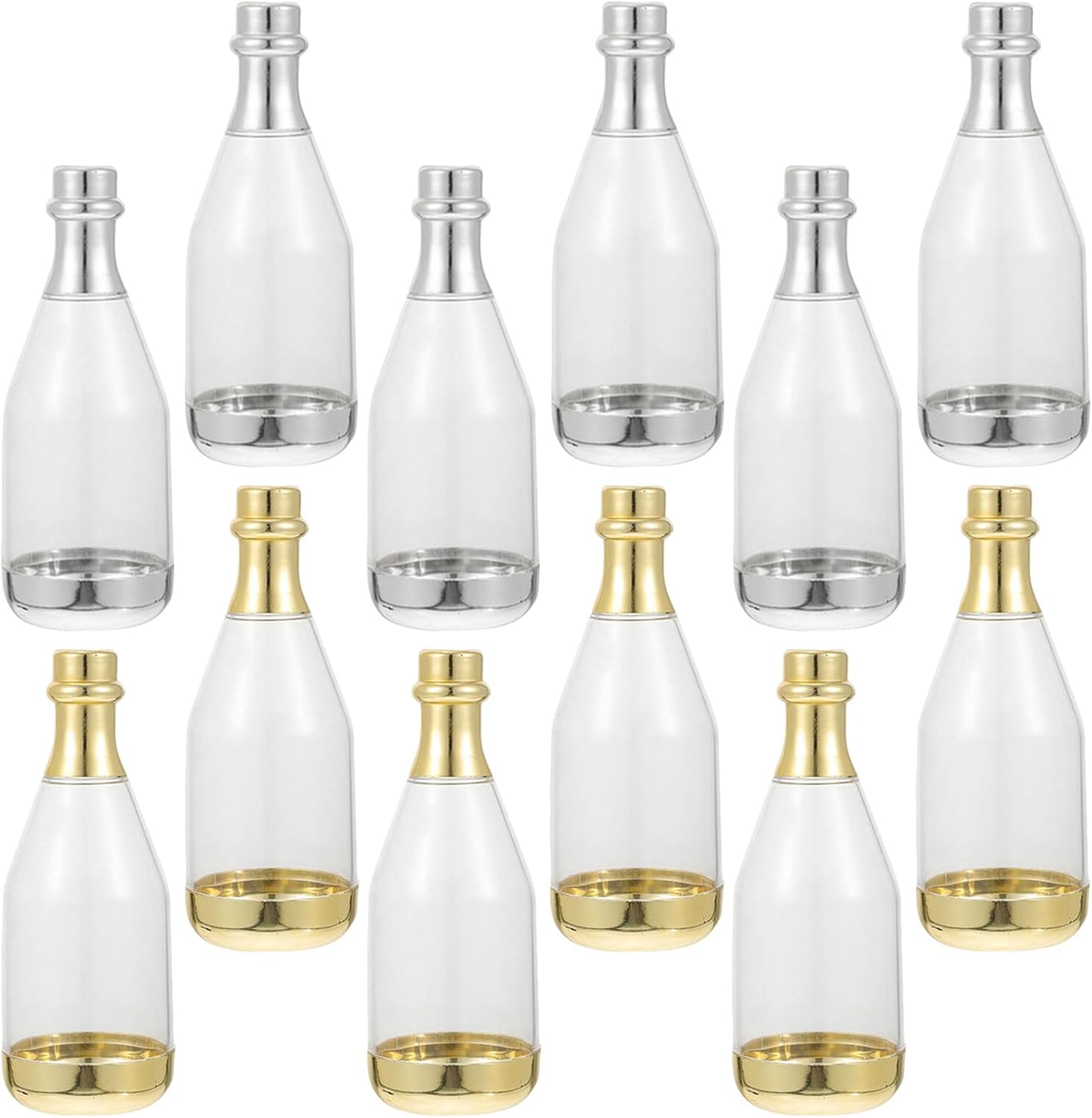 12pcs Mini Sparkling Wine Bottle Candy Boxes Wedding Favor Decorative Small Plastic Candy Containers for Birthday Christmas Party Supplies