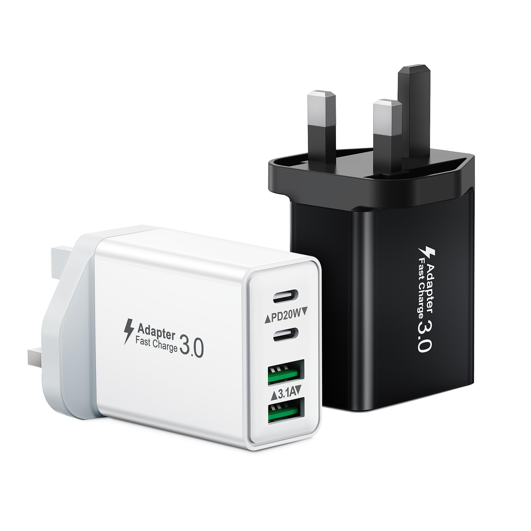 USB C Plug Fast Charge, 40W Multi USB Plug UK Fast Charger Plug 4-Port Dual Port 20W USBC Power Adapter+QC Wall Charger Head Type C Charging Plug for iPhone 17 16 15 14 13 12 11 Pro Max,iPad,Samsung — view 11