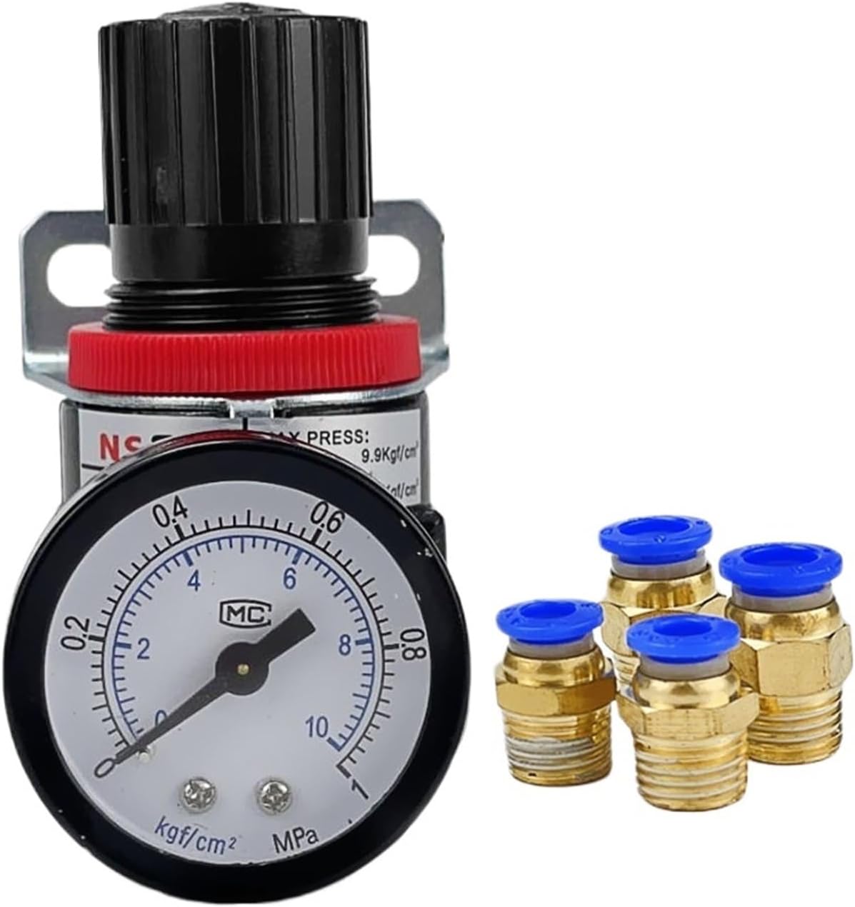 1pc AR2000 G1/4'Pneumatic Micro Air Pressure Regulator Air Filter Processing Unit Valve with Fitting(AR2000)