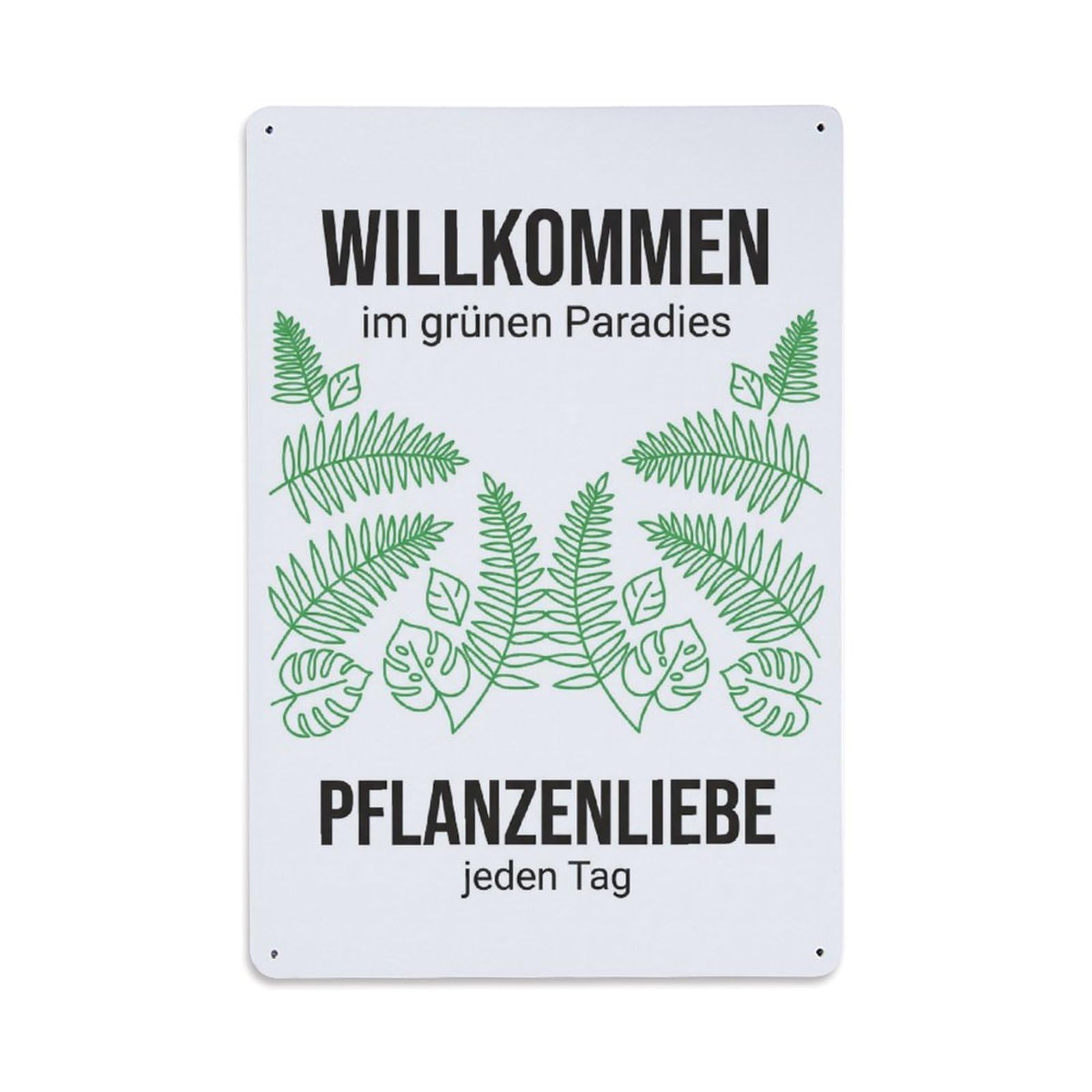 Vintage Funny Garden Green Paradise Rustic Gate Charming Metal Tin Sign