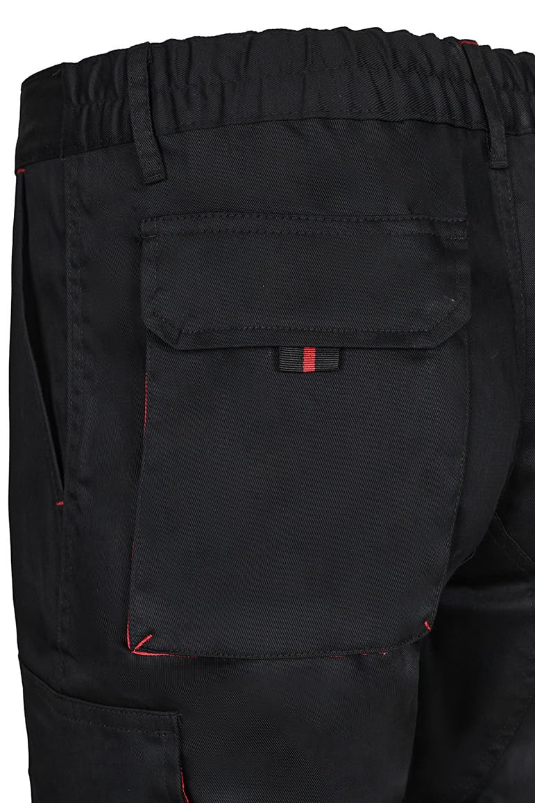 VELILLA 103004; Pantalón Bicolor Multibolsillos; Color Negro y Rojo; Talla 44