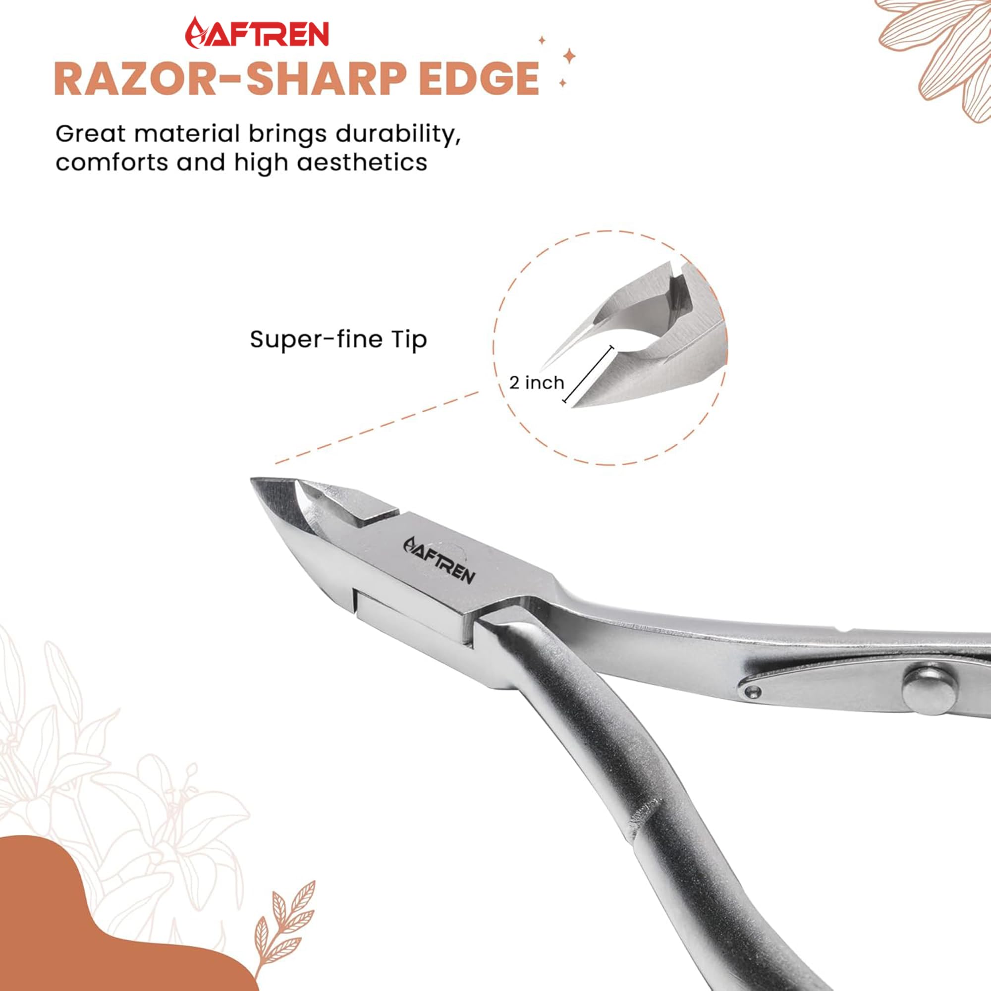 Tronchesi per cuticole Sharp Cut Set J2 Acciaio inossidabile Manicure Pedicure Strumenti Kit Unghie (2 szt.)