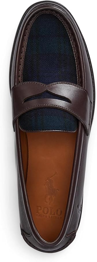 Amazon.com | POLO RALPH LAUREN Men's Alston Leather & Plaid Wool