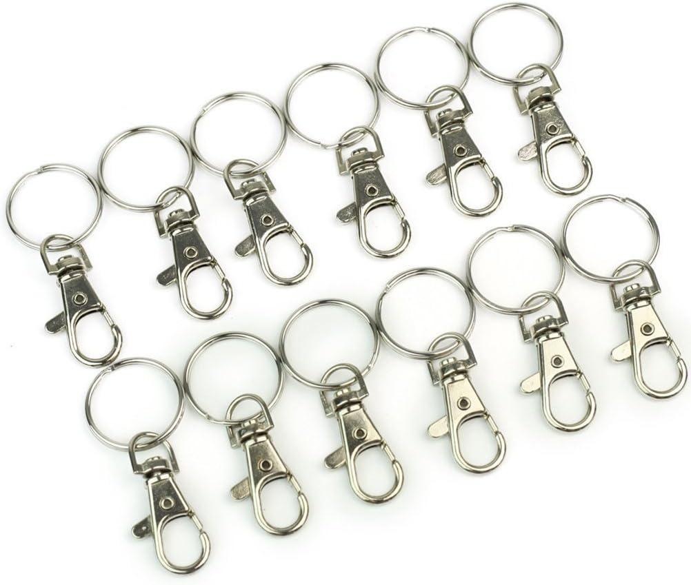 Tinksky Swivel Trigger Snap Hooks with Ring ,12pcs(Silver)