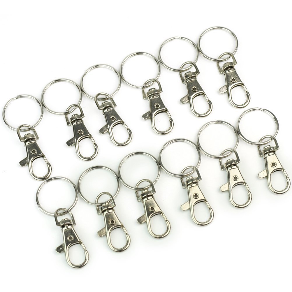 Tinksky Swivel Trigger Snap Hooks with Ring ,12pcs(Silver)