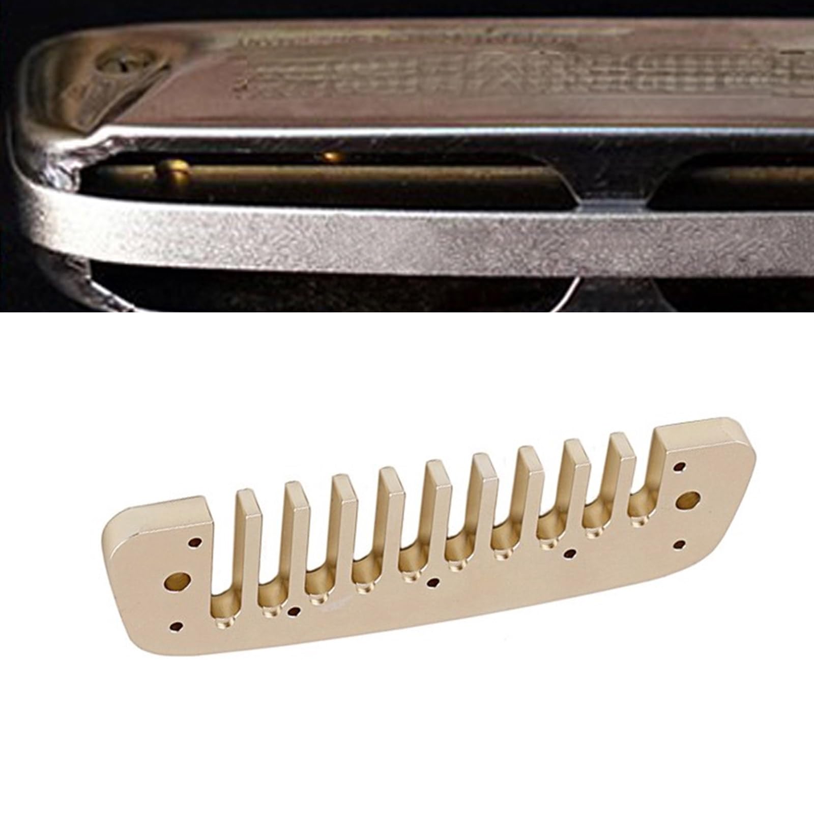 Pratico pettine in metallo per armonica diatonica, 10 fori, accessori diatonici per arpa blues