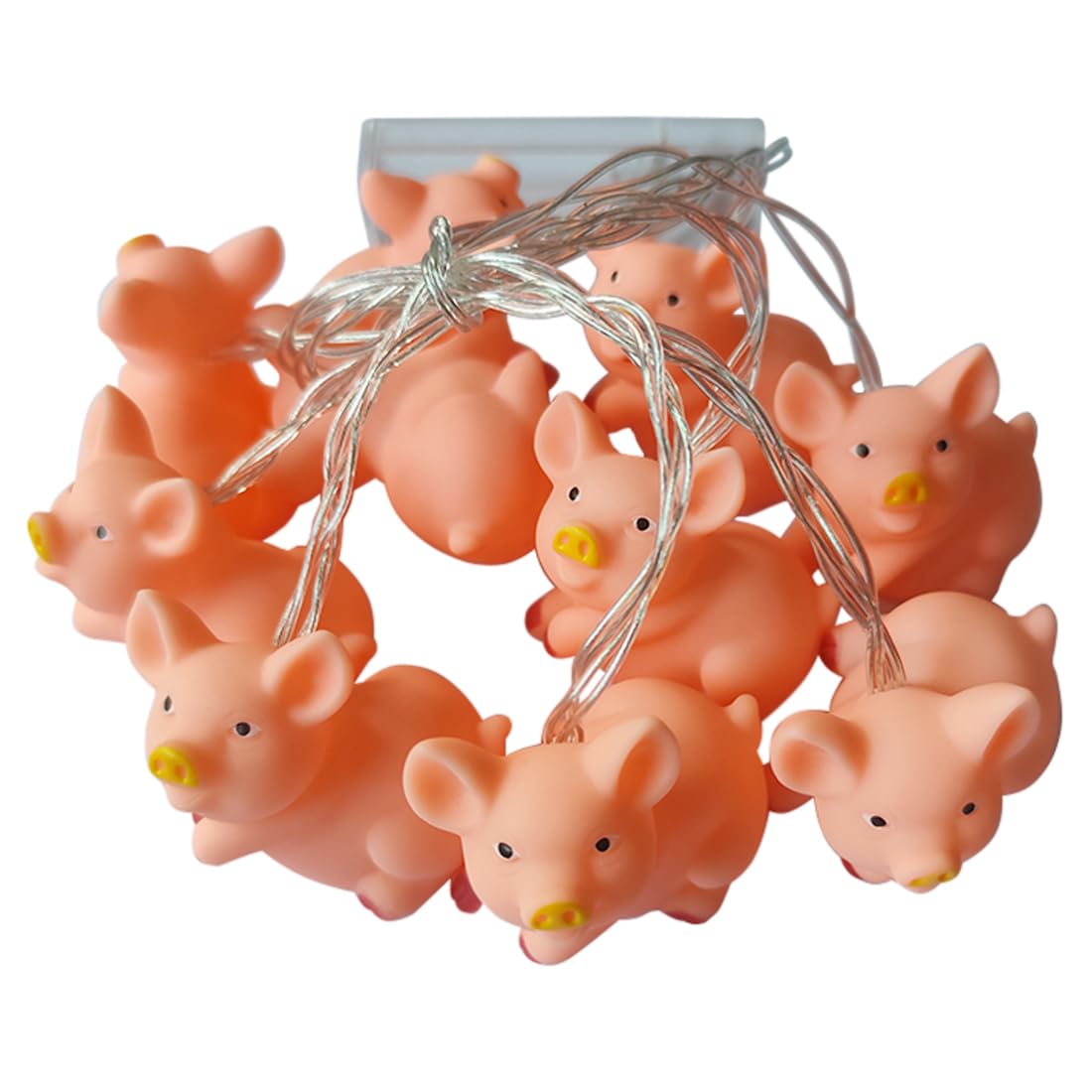 Penfly 10LEDs Decorative Animal Shape Night Mood Light Romantic Lamp for Home Indoor Bedroom Party Festival Kids Room Décor (Pig Style 3)