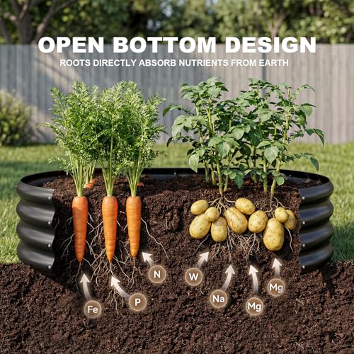 Image of Land Guard Galvanized Raised Garden Bed Kit, Galvanized Planter Raised Garden Boxes Outdoor, Oval Large Metal Raised Garden Beds for Vegetables(Grey)4x2x1ft(1pcs)