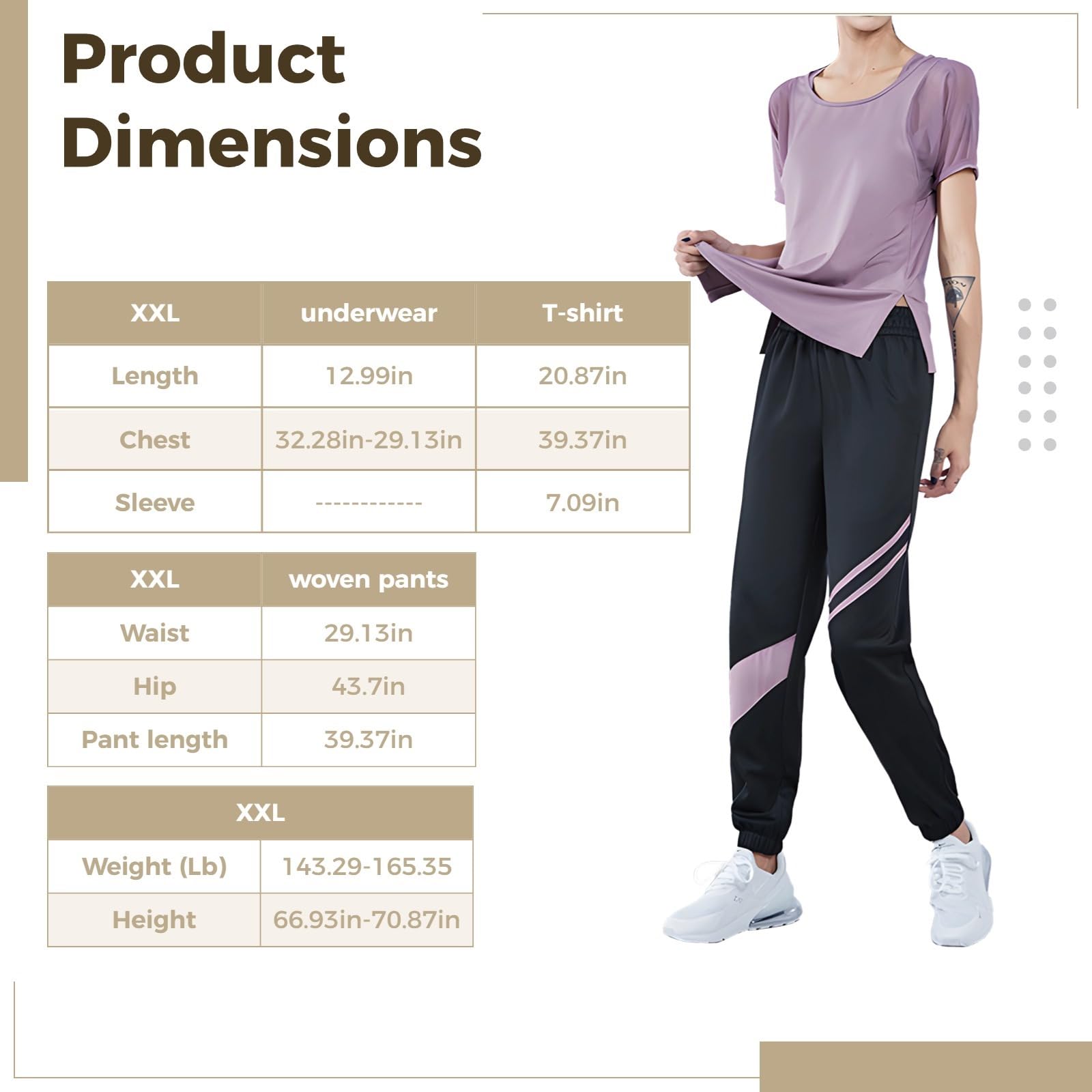Conjunto de entrenamiento de tres piezas para mujer, incluye brasier deportivo, camiseta de manga corta, leggings, conjuntos de yoga de 3 piezas, elegante diseño morado y negro, tela transpirable de