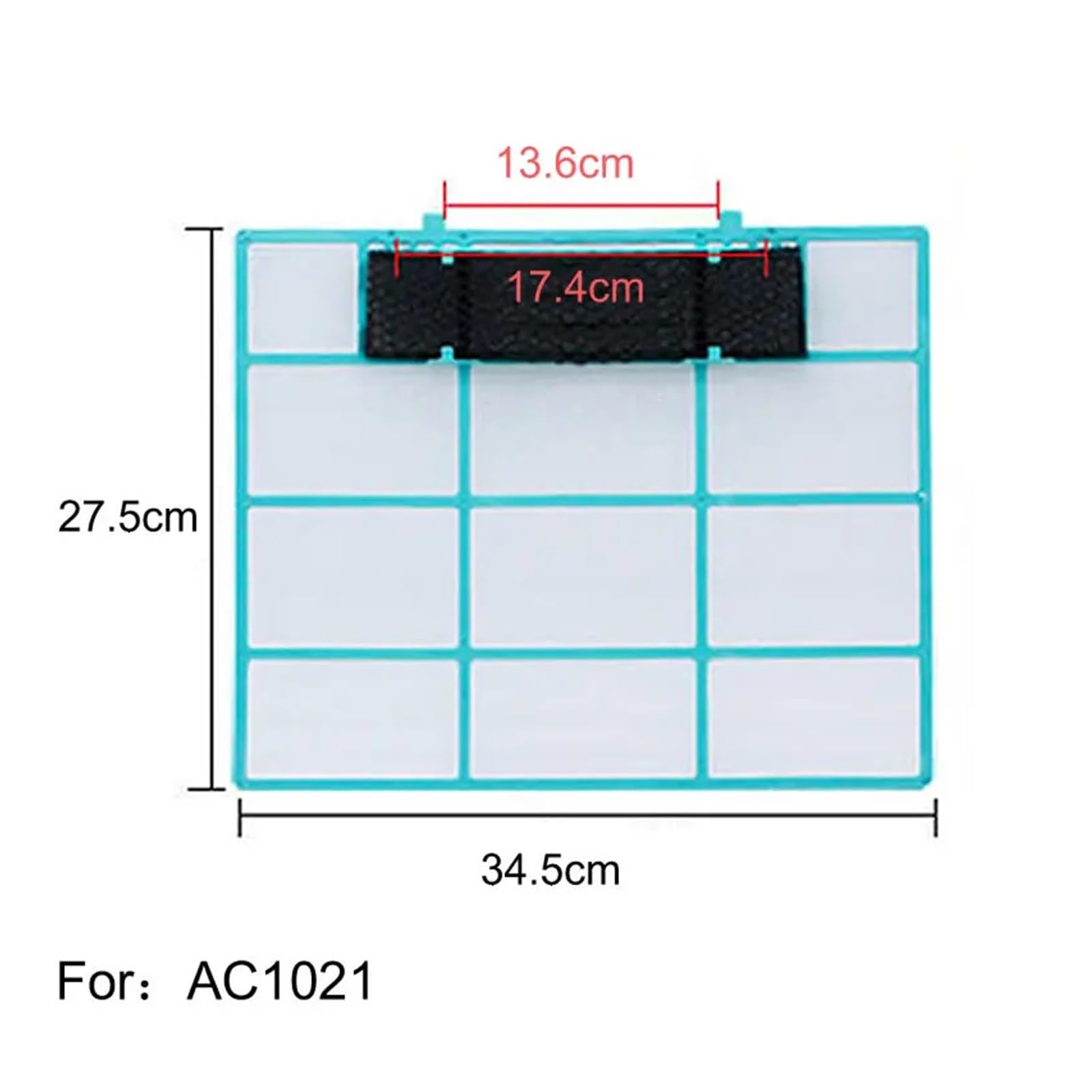 2 Unids/lote Filtro De Aire Acondicionado, Tamaño 34,5X27,5 CM, Compatible Con Midea, Unidad Interior General 1HP/1,5HP, Malla Protectora Contra El Polvo Con Gancho, Componentes De CA Domésticos