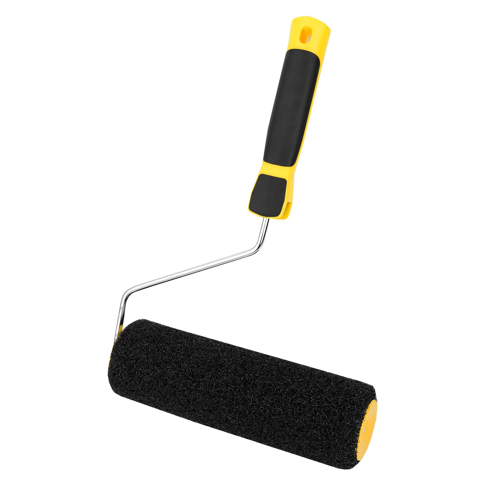 Zymuegist 9 Inch Plaster Roller with High Elastic Nylon Fibre & Comfort Ergonomic Handle for Ready Mixed Plaster Putty Application, Smooth Putty (Yellow, 9In)