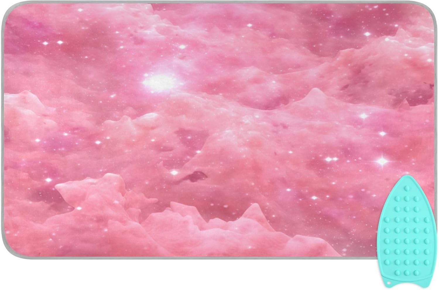 Galaxy Pink Ironing Mat Portable Travel Ironing Pad for Washer,Dryer,Table Top, Iron Board Alternative Cover, Large Heat Resistant Ironing Blanket