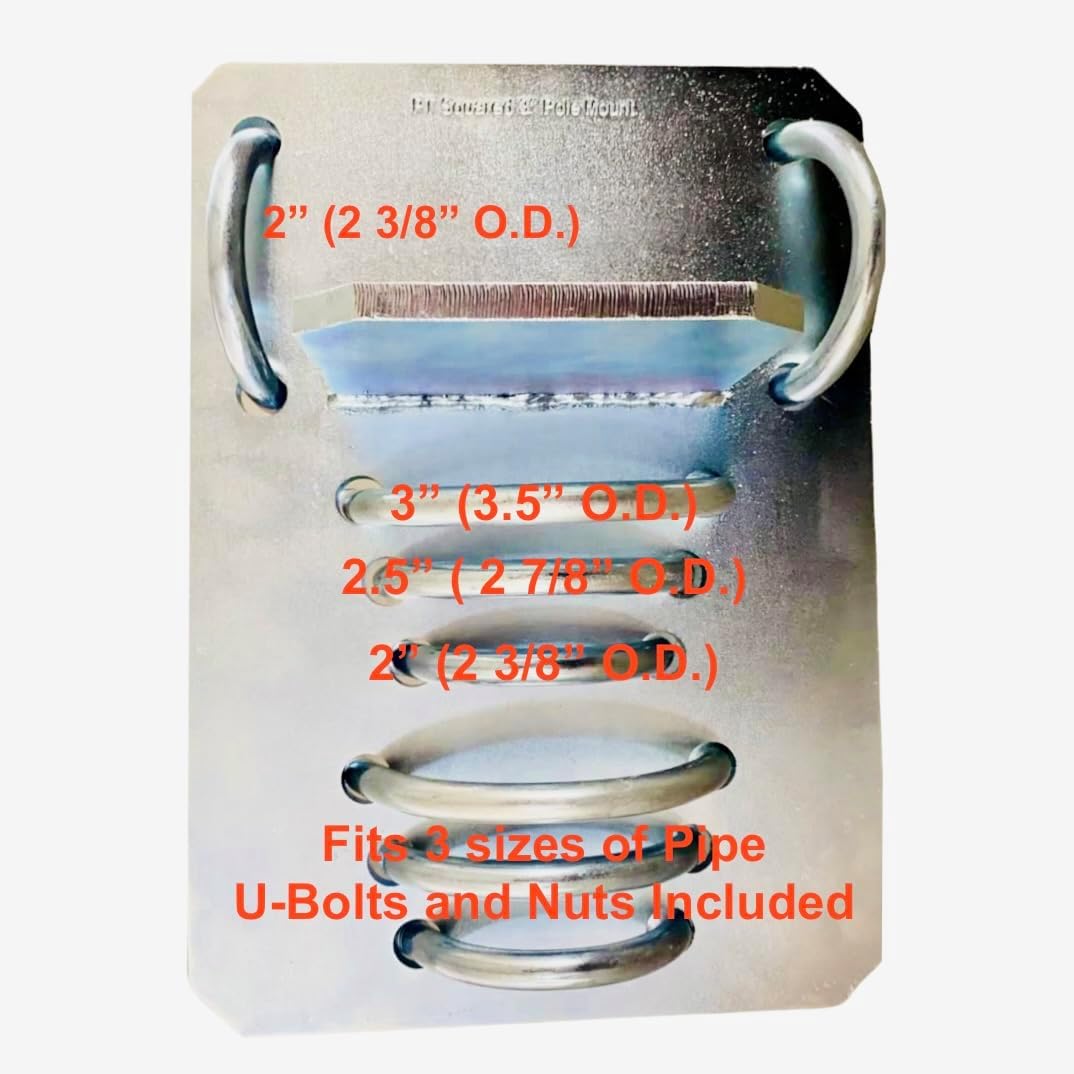 Solar Panel Array Top of Pole Ground Mount Bracket 2" - 2.5" - 3" Pipe Universal Bolt On