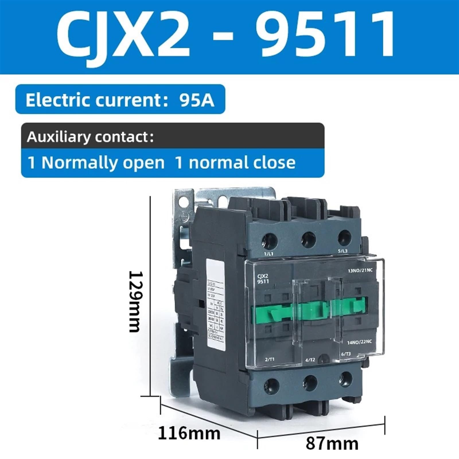 CJX2-9511 Industrielles elektrisches Wechselstromschütz, stark leitend, 24 V, 110 V, 220 V, 380 V, Stk(48V)